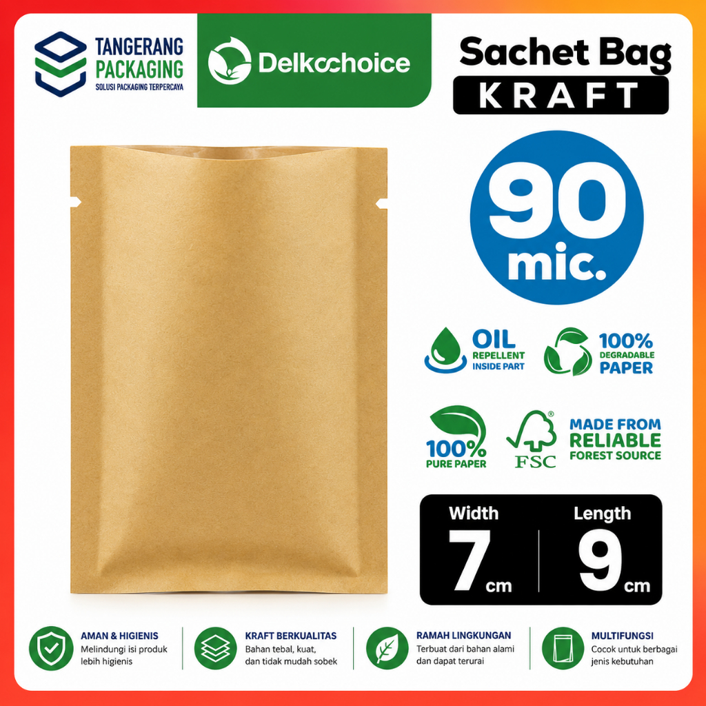 Kemasan Sachet Saset Bag Kraft 7x9 Non Ziplock