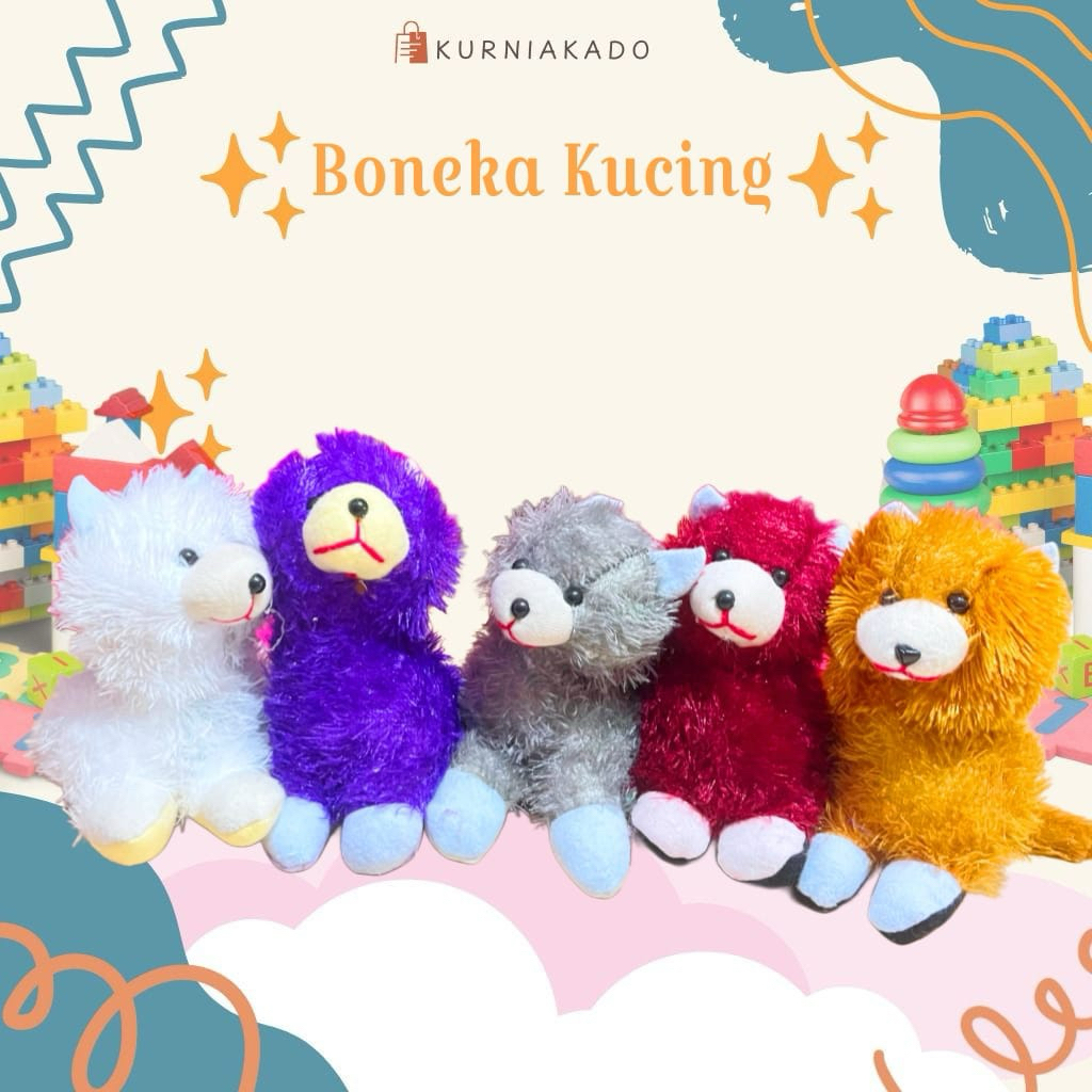 Boneka Kucing OB Mini Cat Boneka Kucing Rasfur Random duduk Kurniakado
