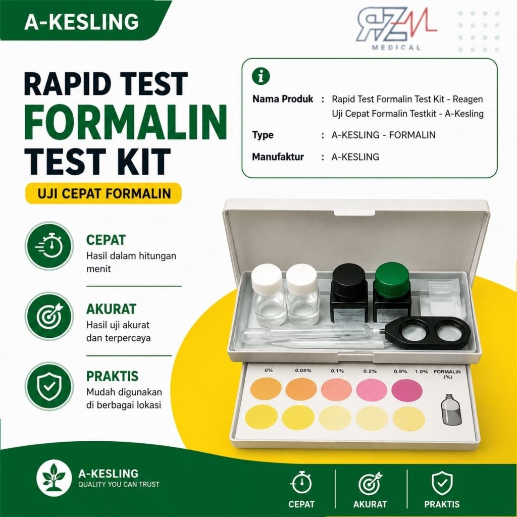 Alat Uji Cepat Laboratorium A-Kesling Formalin Test Kit Reagent
