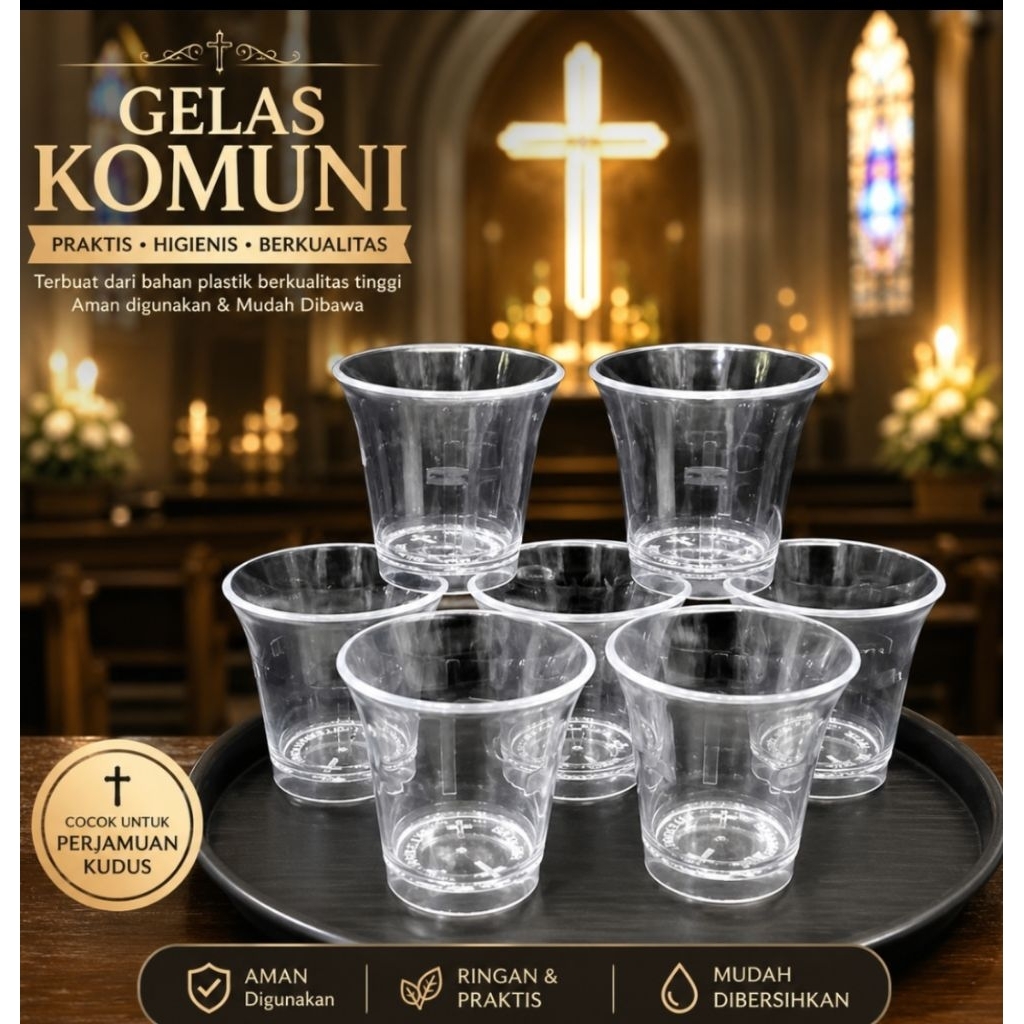 CAWAN PERJAMUAN/SLOKI PERJAMUAN KUDUS GEREJA (ISI 100 CUP/CAWAN)