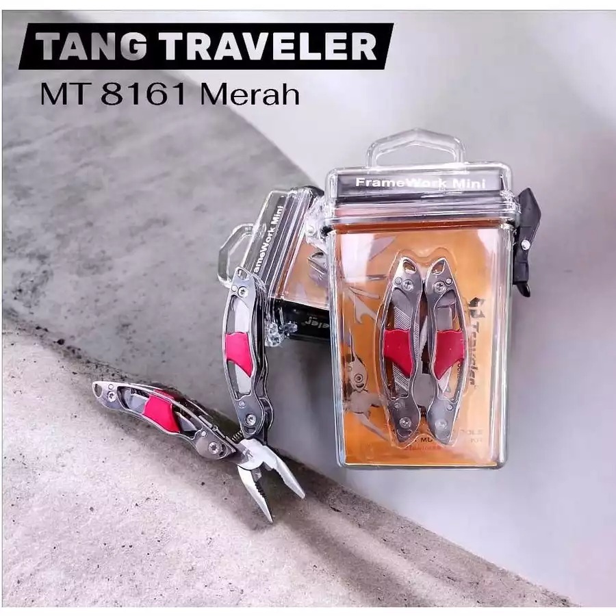 Tang Traveler Mini Multitool Lipat MT8161 Tang Serbaguna Portable Stainless EDC Camping Survival Out