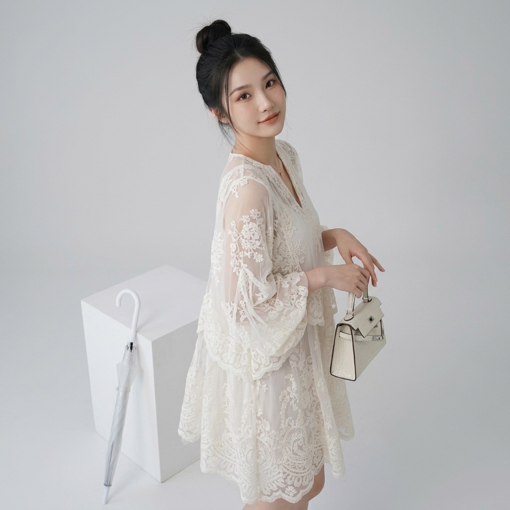 Joca | Vessa Loose Dress – Gaun Wanita Casual Brokat Dress Import Simpel & Feminim - Baju Cewek Eleg