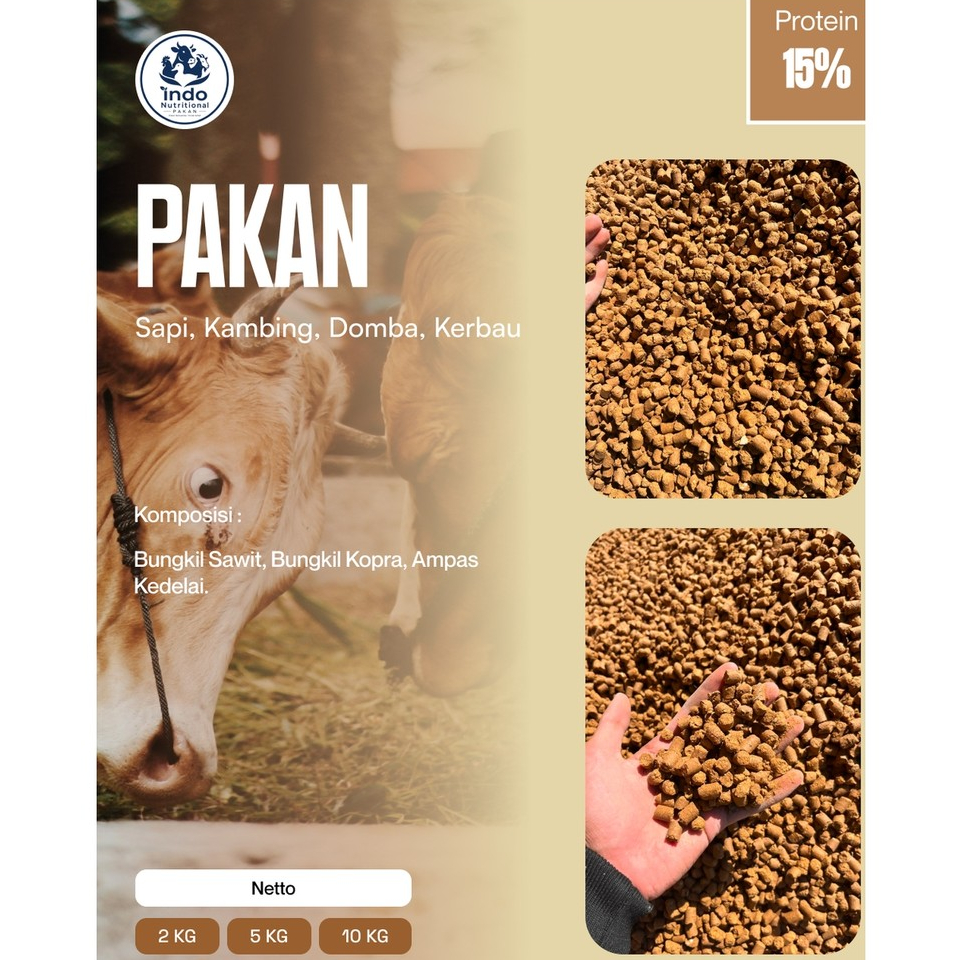 Pelet Sapi, Kambing, Domba 50KG | Pakan Ruminansia Penggemukan | Meningkatkan Nafsu Makan Ternak