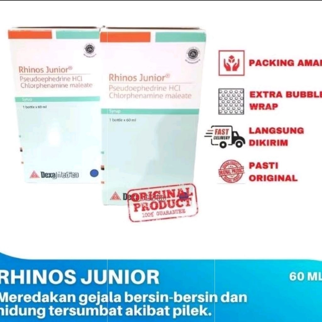 RHINOS JUNIOR SYRUP 60ML/obat pilek anak/obat rhinos junior/obat rhinos junior/obat flu anak/rhinos 