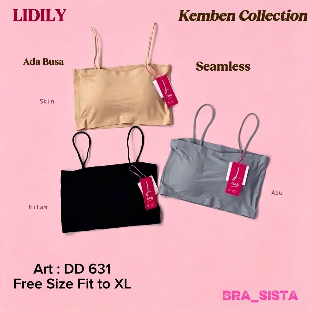 BH BRA KEMBEN LYDYLY  DD 631 SEAMLESS PREMIUM BH TANPA KAWAT BRALATTE FREE SIZE TALI SPAGETI