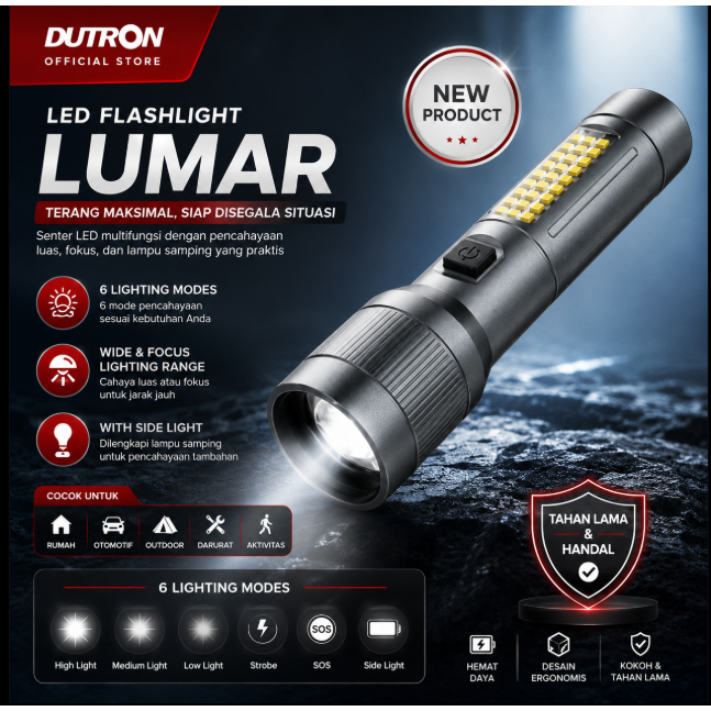DUTRON  Senter LED Alumunium Magnet