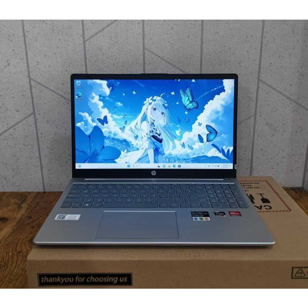 HP 15-FC0050AU, Amd Ryzen 3-7320U, 8/256GB, 15.6inc, Lengkap, Silver