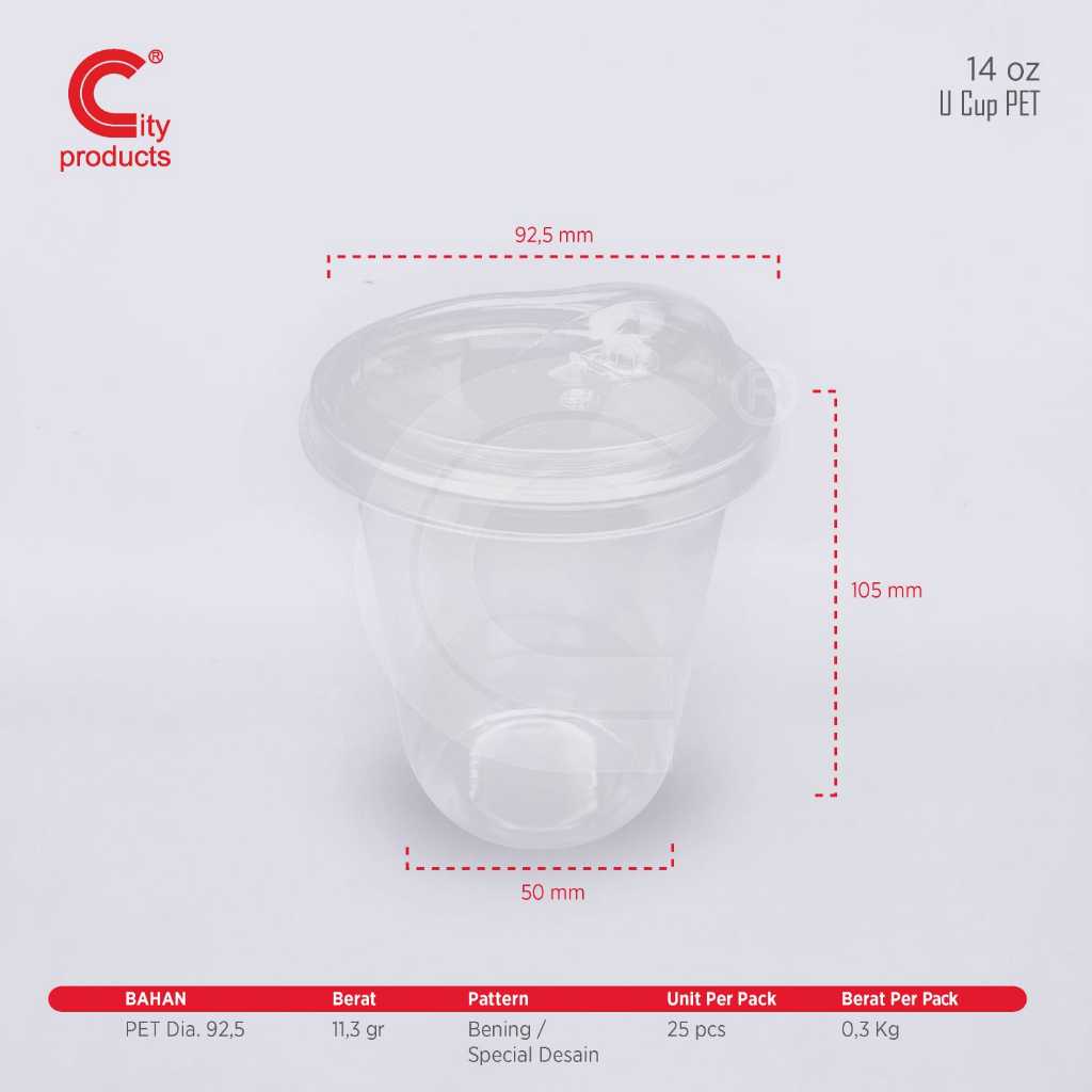 CUP 14 OZ U PET / CUP OVAL