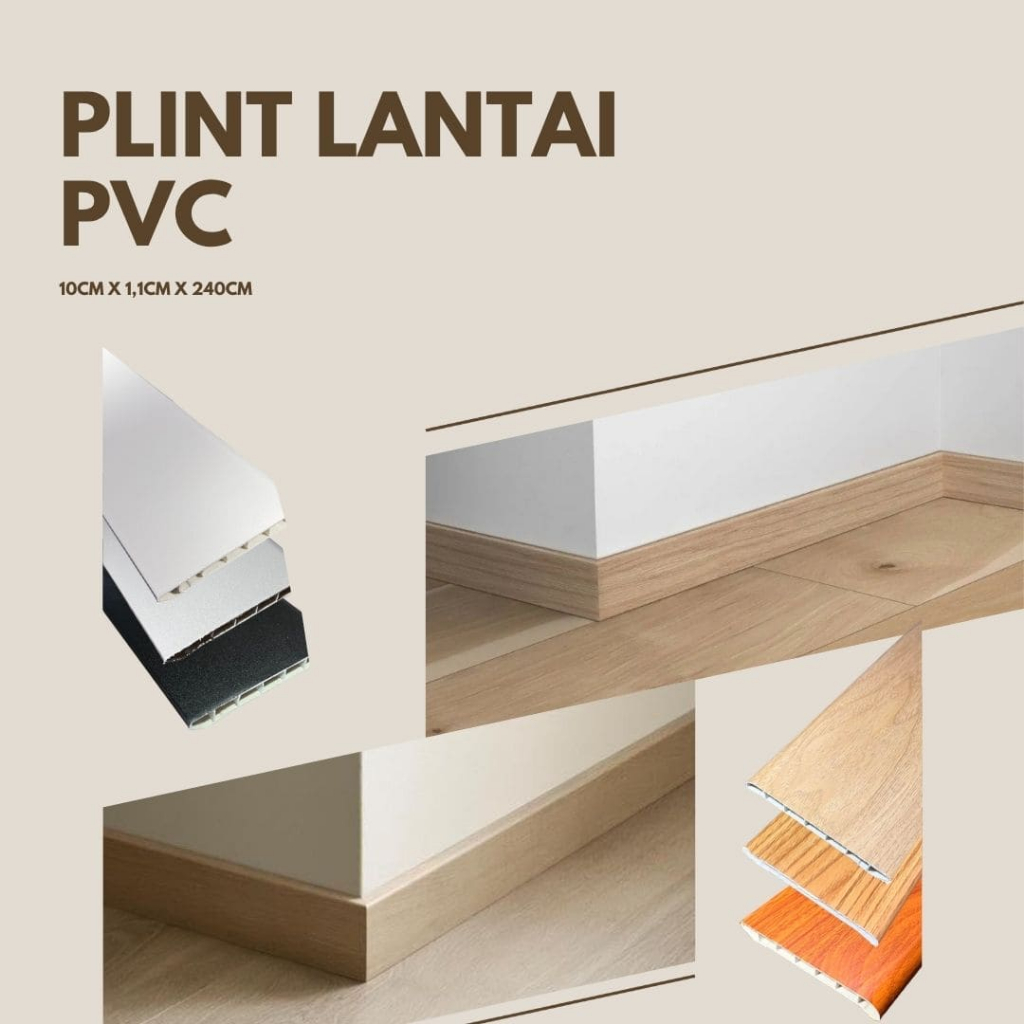 Chiara Plint Lantai PVC Motif Kayu 10 cm x 1,1 cm x 240 cm | List Plint Dinding PVC Interior