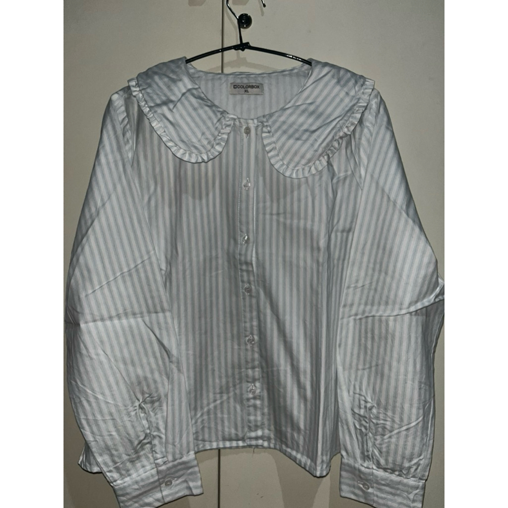 colorbox kemeja boxy stripe blue