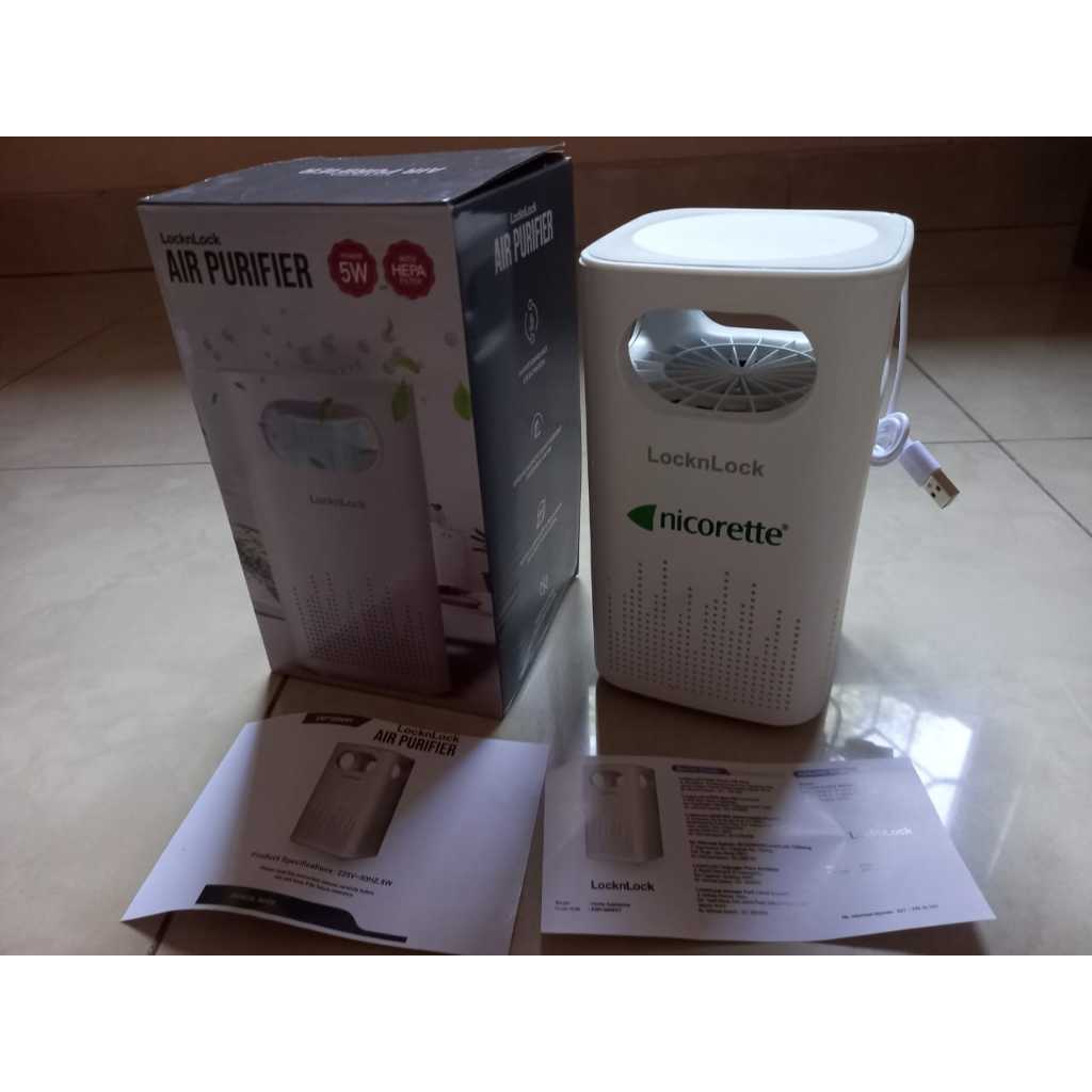 Air Purifier LocknLock Mini Air Purifier Portabel ENP166WHT 5 W