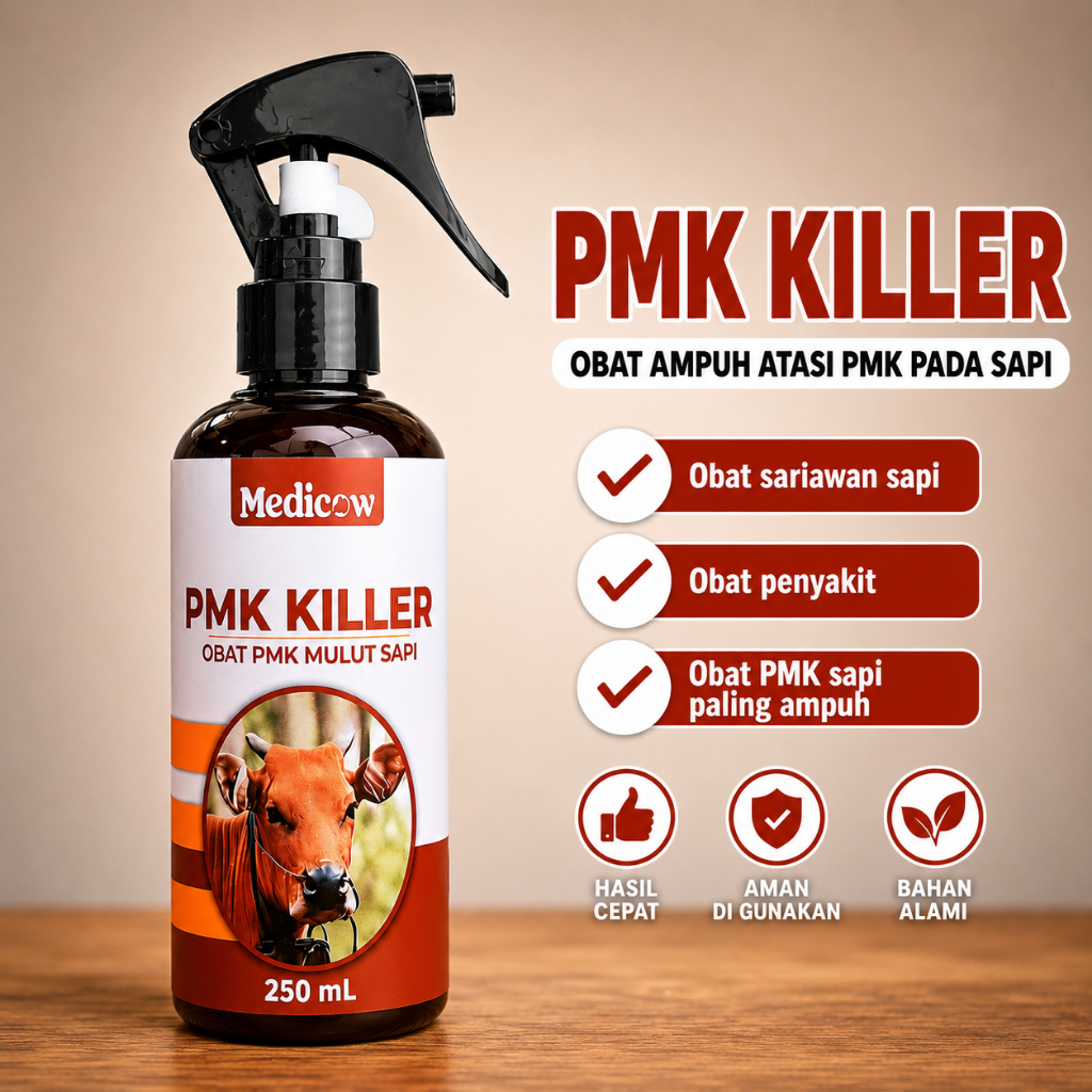 Medicow PMK KILLER obat ampuh atasi PMK pada sapi penyakit mulut dan kuku