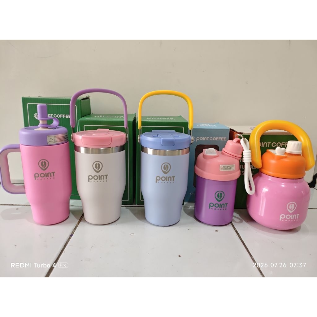 TUMBLER POINT COFFEE TUMBLR INDOMARET BOTOL MINUM POINT ORI