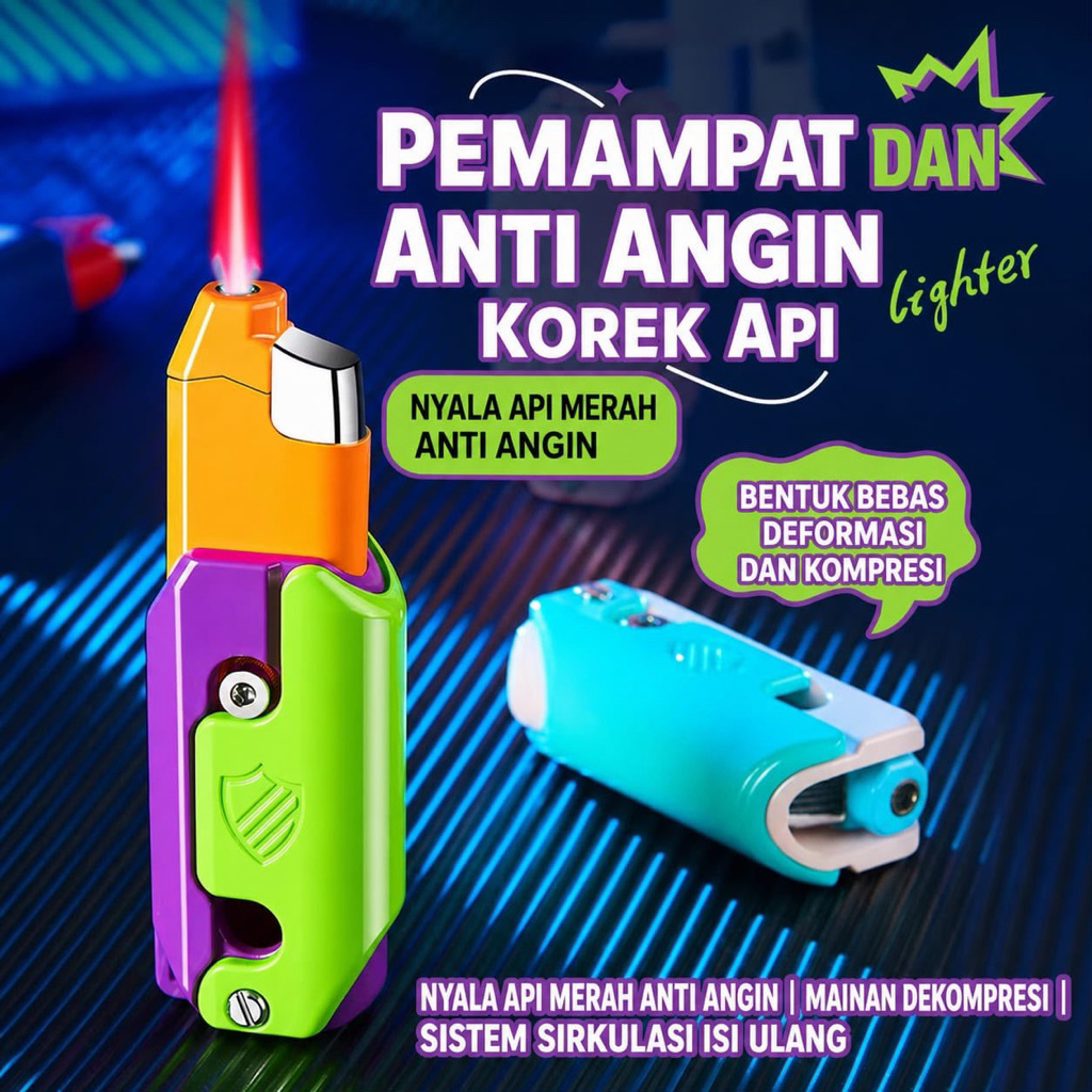 Bigfire Mancis Korek Api Model Pisau Mainan Buka Tutup