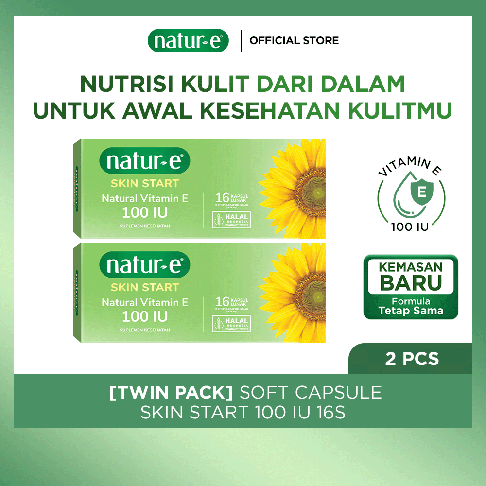 Natur-E Twinpack Soft Capsule Skin Start 100 IU 16s x 2pcs - Soft Capsule untuk Menjaga Kesehatan Ku