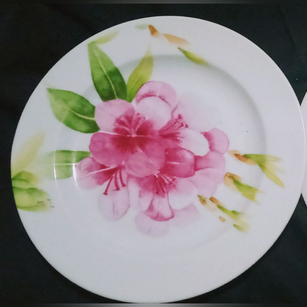 PIRING SANGO KERAMIK MOTIF BUNGA