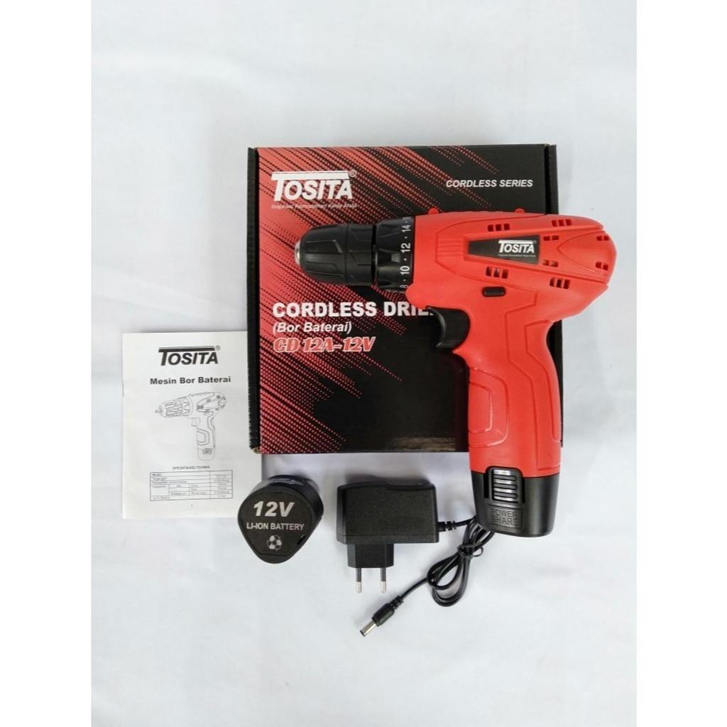Bor Baterai Cordless TOSITA 12v Cordless Drill