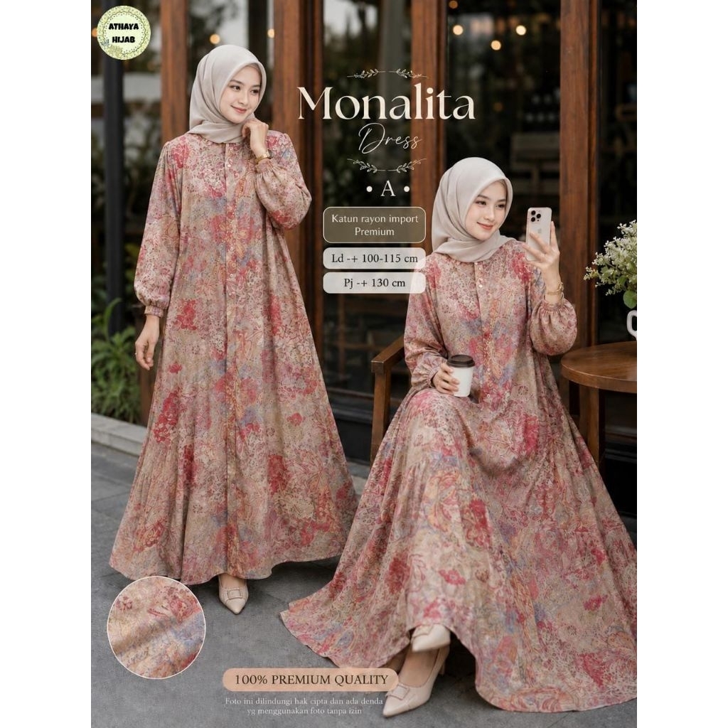Monalita Dress By Athaya Hijab || Gamis