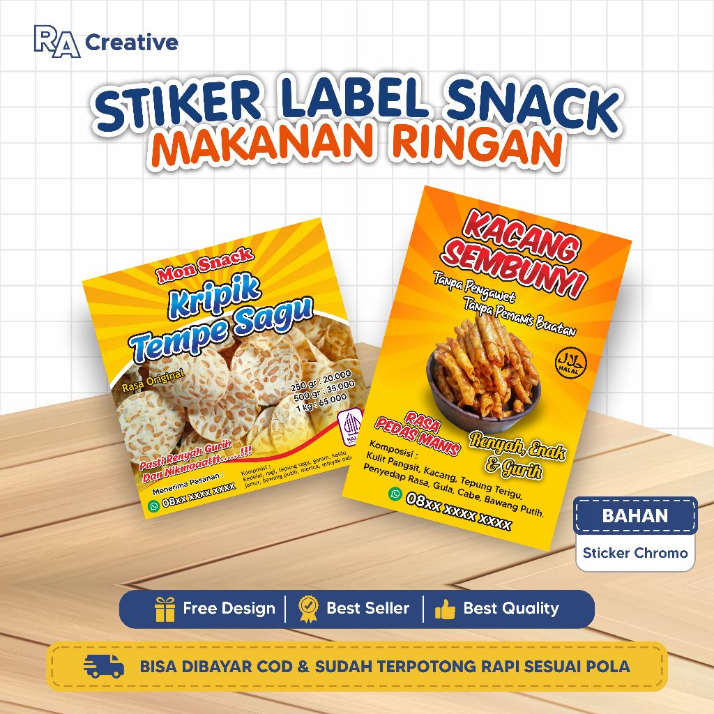 Stiker Label Snack Makanan Ringan
