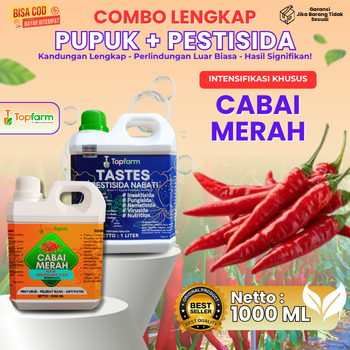 Pupuk Cabe Merah / Booster Pembesar Buah Cabai / Nutrisi Anti Rontok Bunga Dan Buah Cabe / Obat Hama