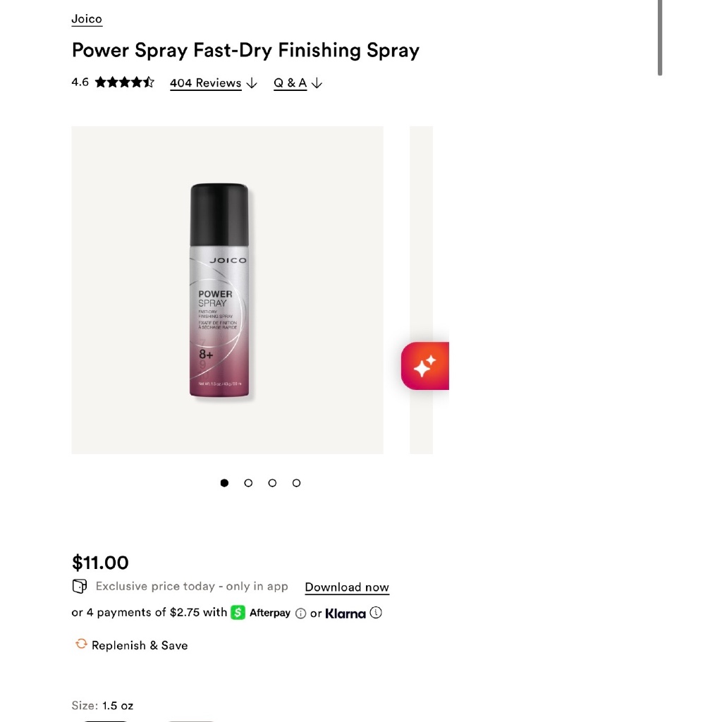 Joico Power Spray Fast Dry Finishing Spray / hair spray