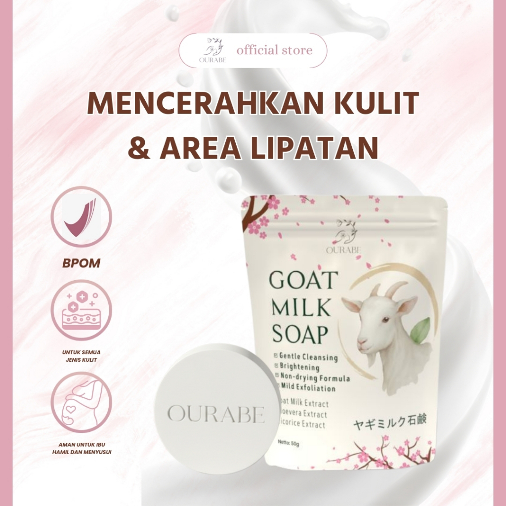 Ourabe Goat Milk Soap - Sabun Susu Kambing Brightening & Gentle Cleansing Formula Jepang