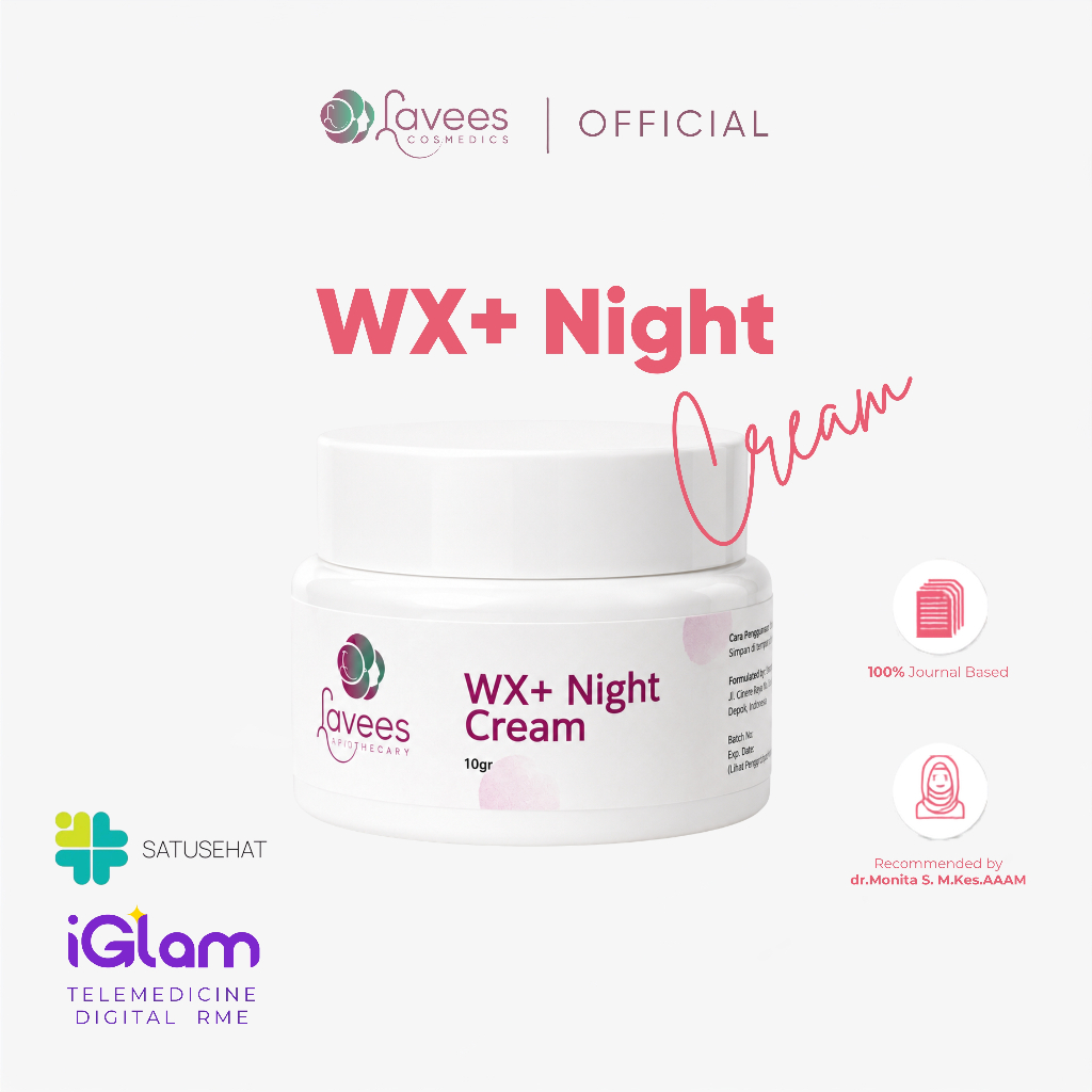 Lavees Apothecary - WX+ Night Cream (Krim Malam Flek & Melasma) (Konsultasi via Chat untuk RME iGlam