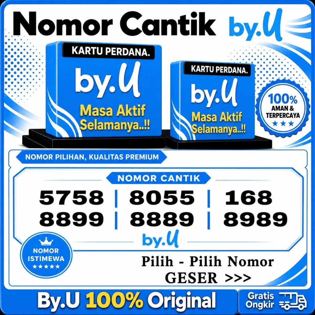 Nomor Cantik By.U Seri Spesial 5758 168 8055 NasionaL