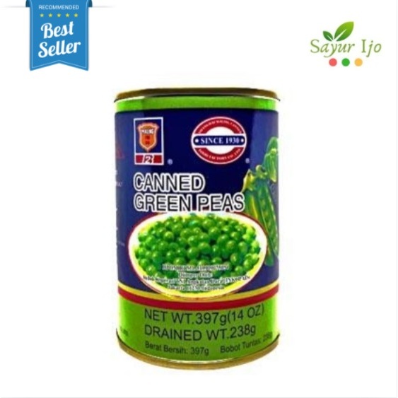 TTS MaLing Canned Green Peas 397 Gram / Kaleng Fresh Kacang Polong Olahan Sayur Hijau Segar PREMIUM 