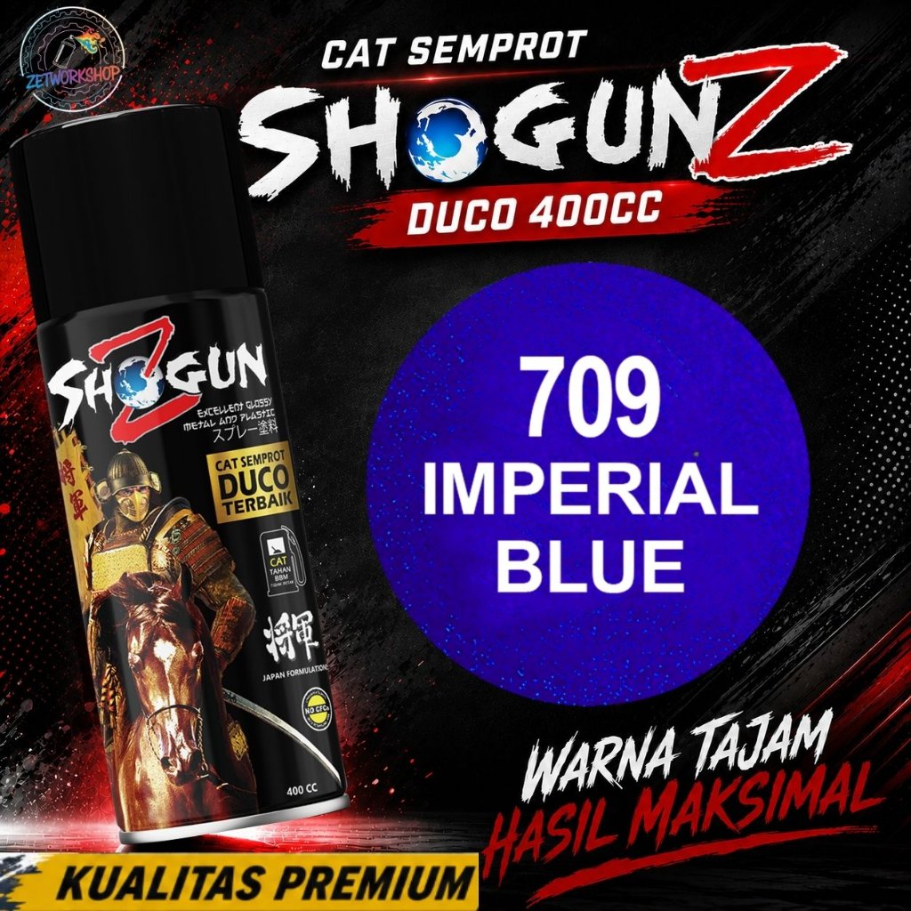 Cat Semprot Pilok Pilox Shogun Z Warna Candy Imperial Blue 709 / Warna Candy Biru Keunguan  Mengkila
