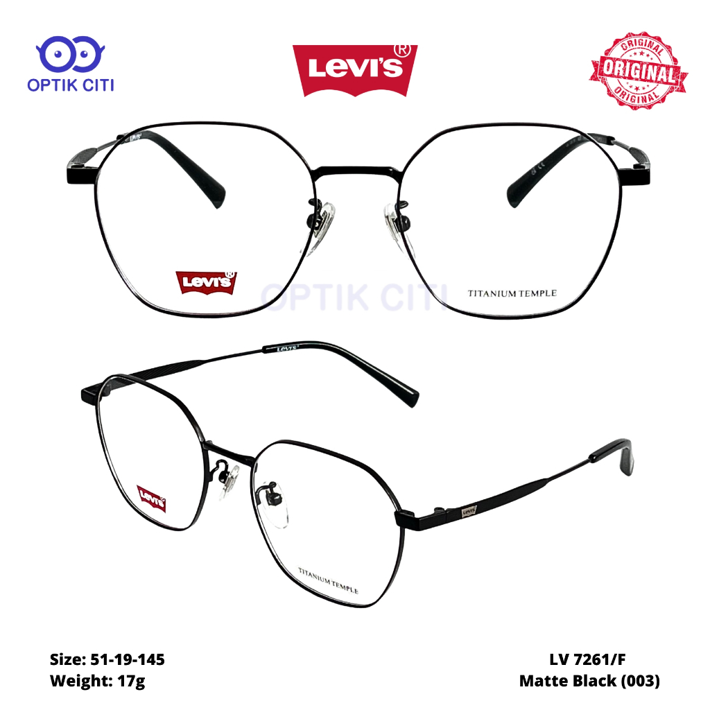 Frame Kacamata Pria Wanita Titanium Levis 7261 F Ringan Original