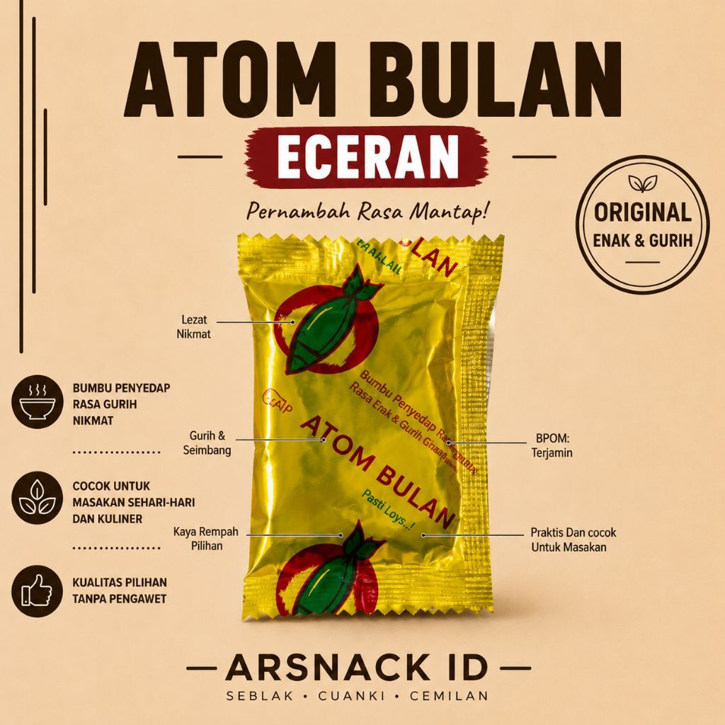 Bumbu Atom Bulan Sachet Eceran 7gr Bumbu Dapur Baso Aci Cuanki Seblak Original
