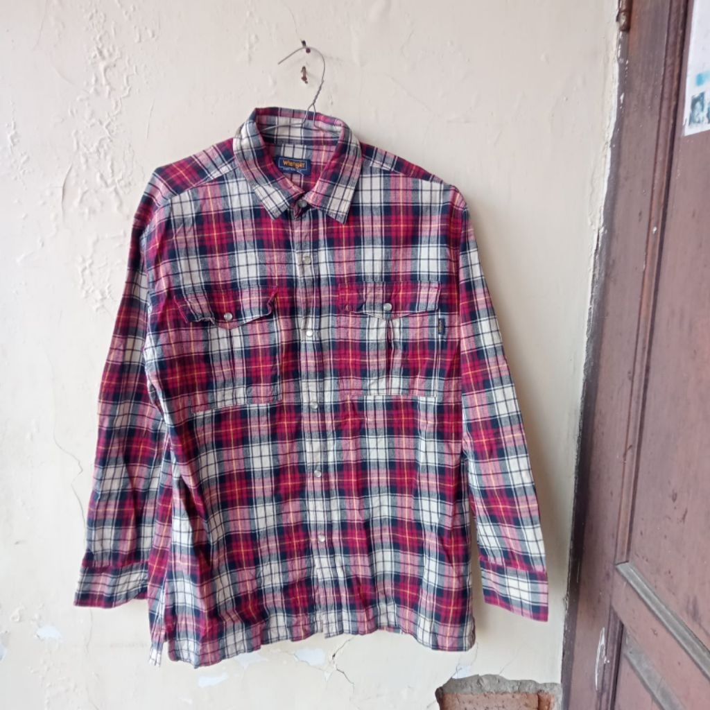 Kemeja Flanel Wrangler Pocket Original