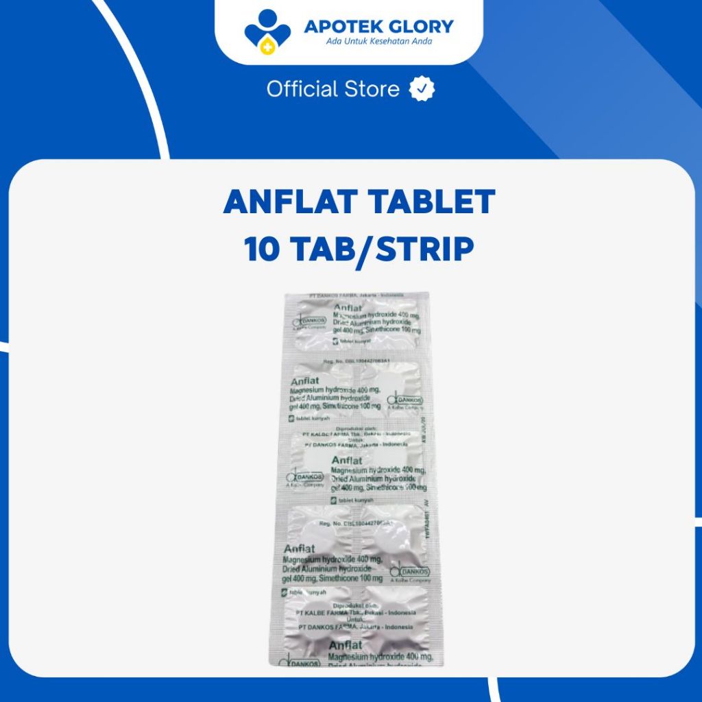 ANFLAT Strip 10 Tablet Mengurangi Asam Lambung Magnesium Alumunium Simethicone