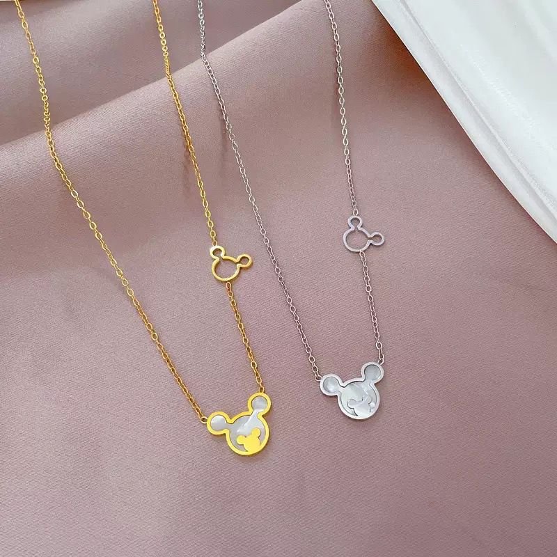 Kalung Titanium Emas Putih Wanita - Model White