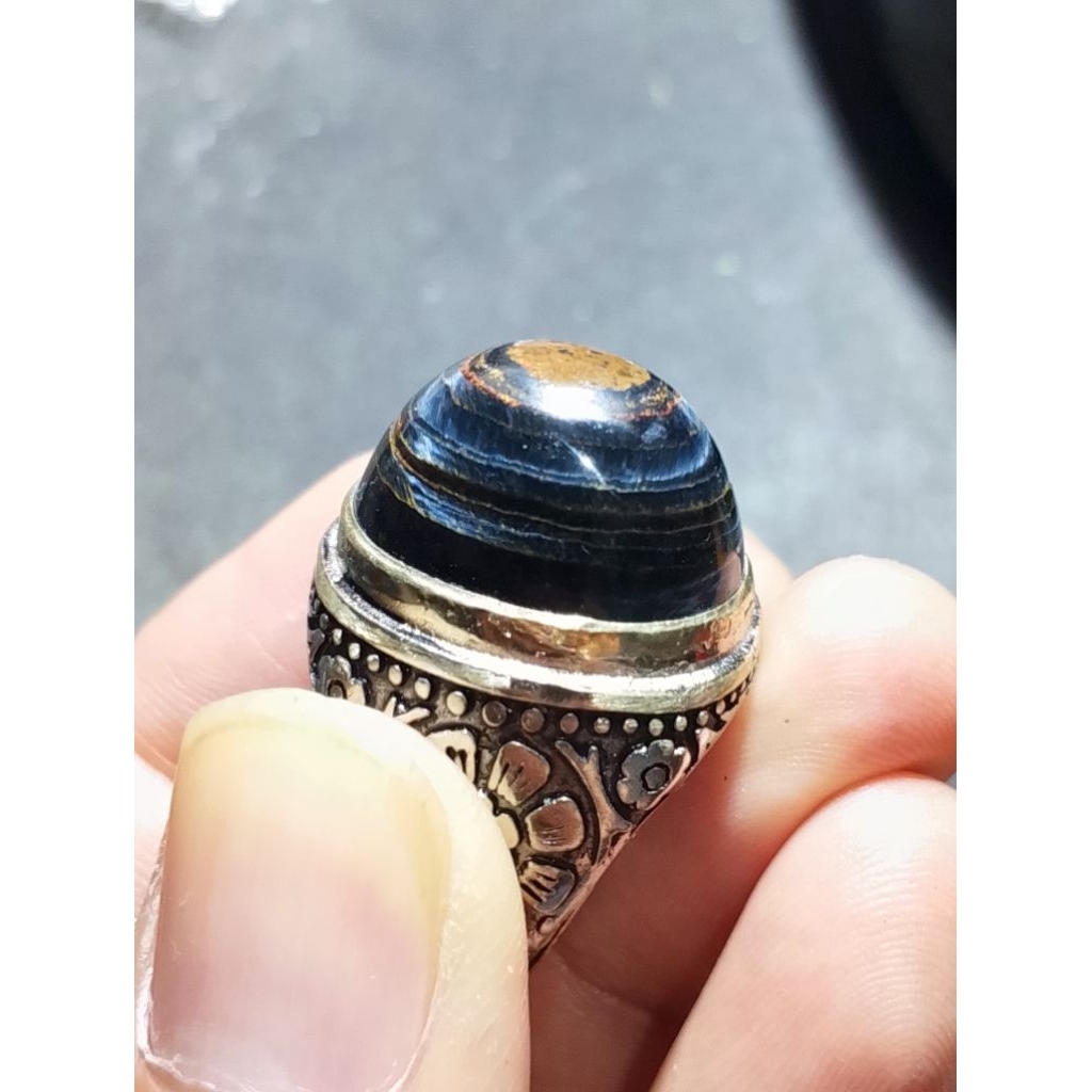cincin puser bumi pietersite tiger eyes afrika badar besi