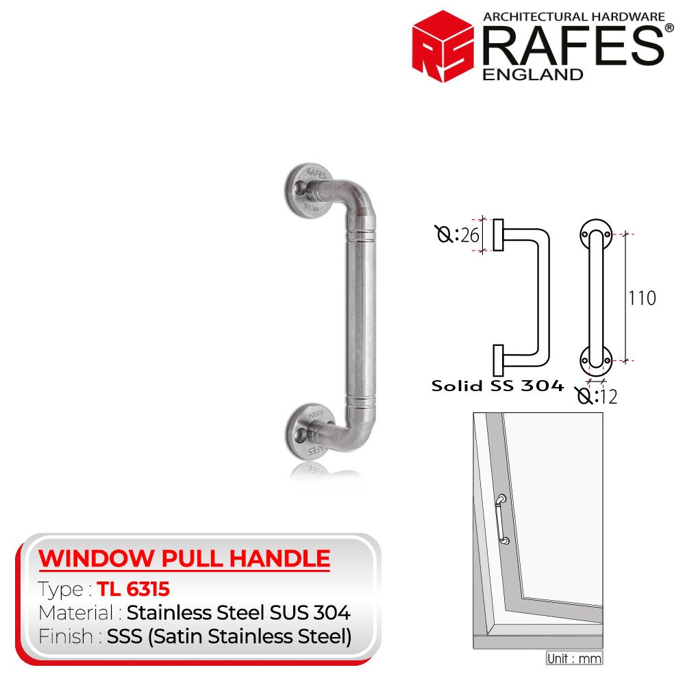 Handle Jendela RAFES ENGLAND SUS 304 (TL 6315)