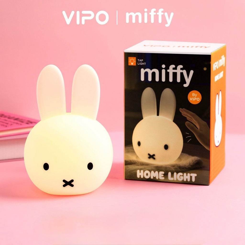 [PREORDER] Original VIPO Lampu Tidur Miffy Silicone LED | Lampu Tidur Kelinci Miffy Rechargeable Tap