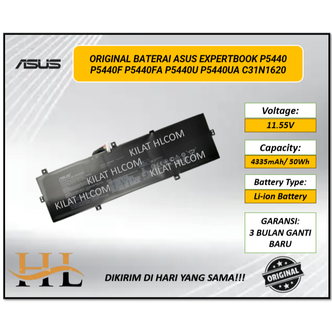 ORIGINAL BATERAI ASUS EXPERTBOOK P5440 P5440F P5440FA P5440U P5440UA C31N1620