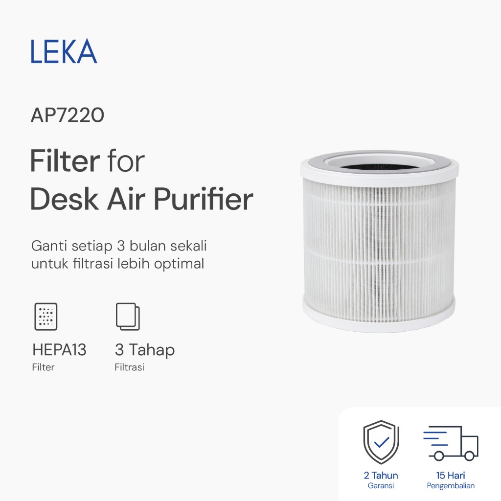 LEKA - AP7220 Desk Air Purifier Filter - Pembersih Udara True HEPA13