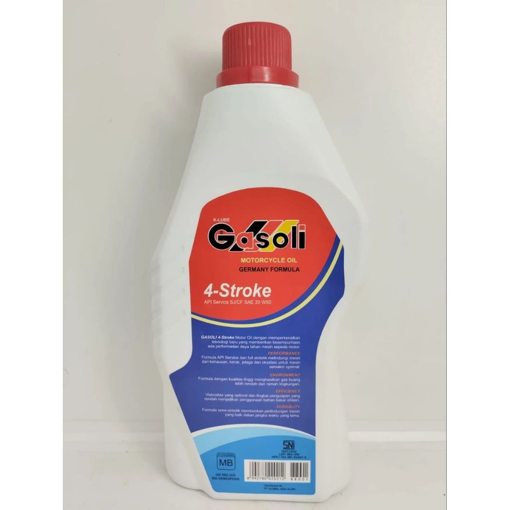 OLI MESIN GASOLI 4T 20W-50 0,8 LITER 800 ML