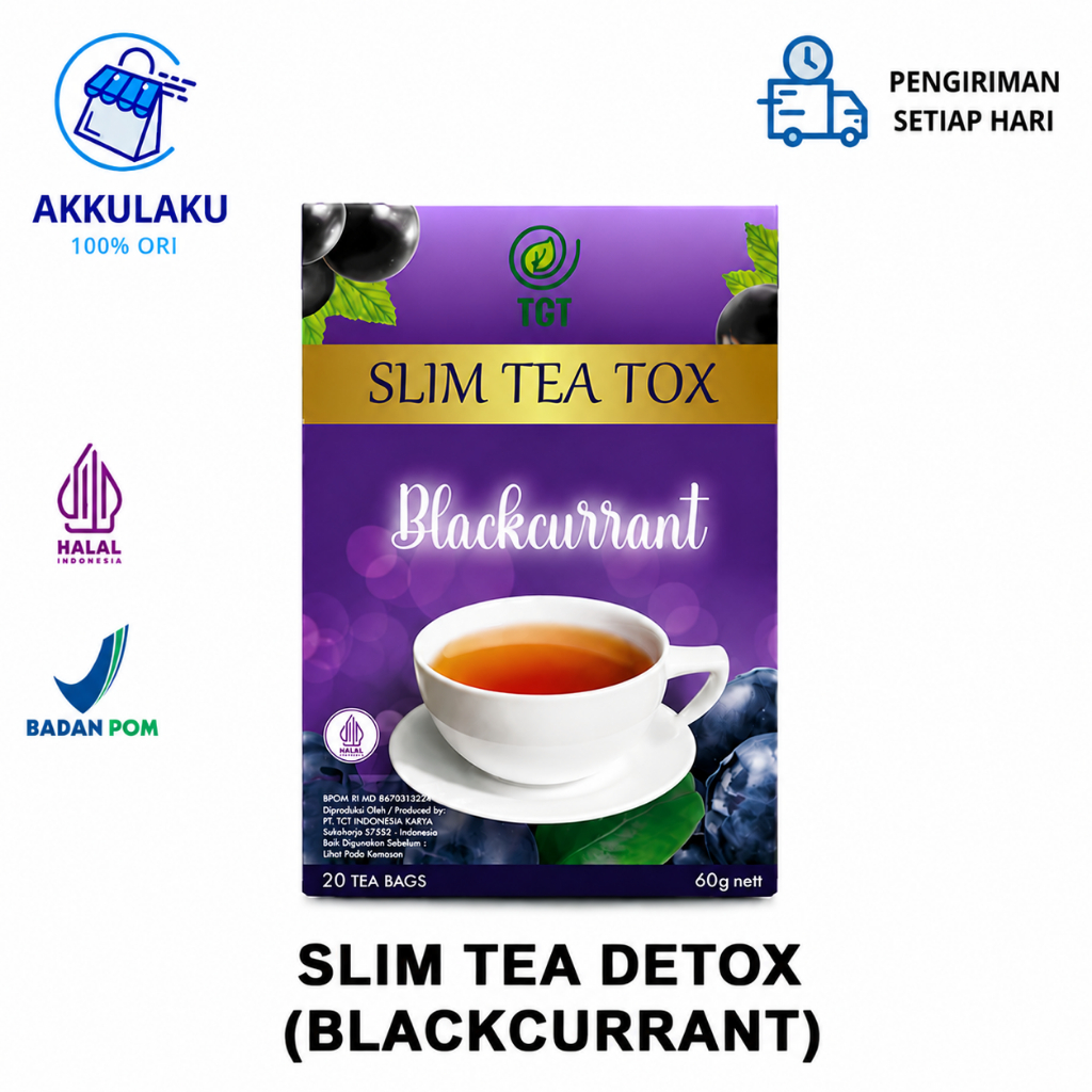 TGT SLIM Paket Promo Teh Detox Herbal Blackcurrant Membantu Menurunkan Berat Badan