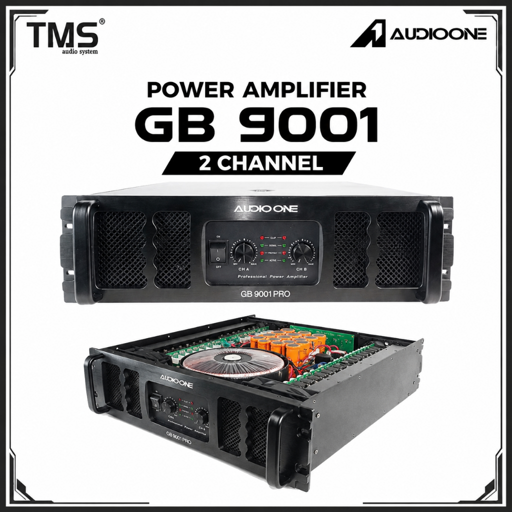 Power Amplifer AUDIO ONE 2 Channel GB9001 2x3500W Profesional Sound System I TMS AUDIO