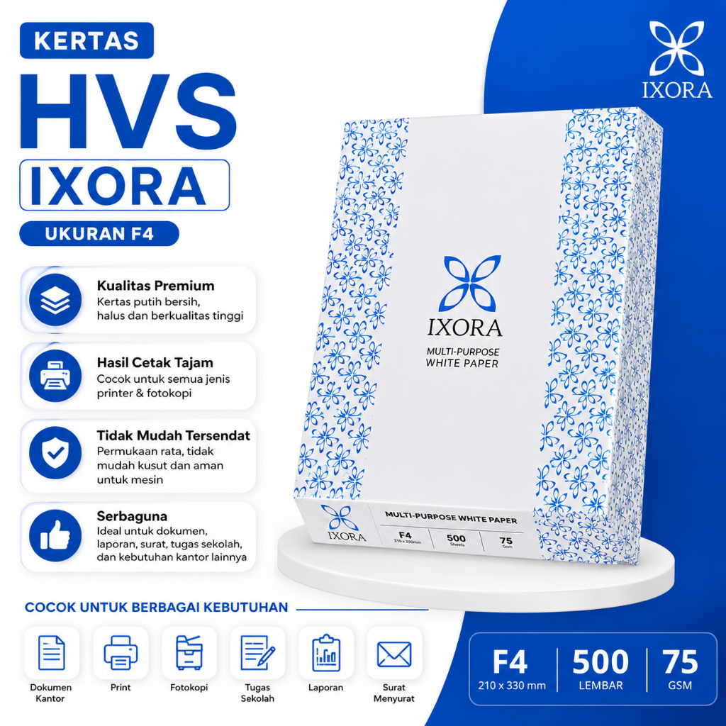 Kertas HVS / Ixora / Ukuran F4