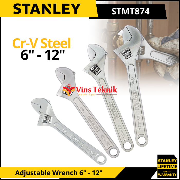 STANLEY Kunci Inggris Adjustable Wrench 6 - 12 Inch STMT874