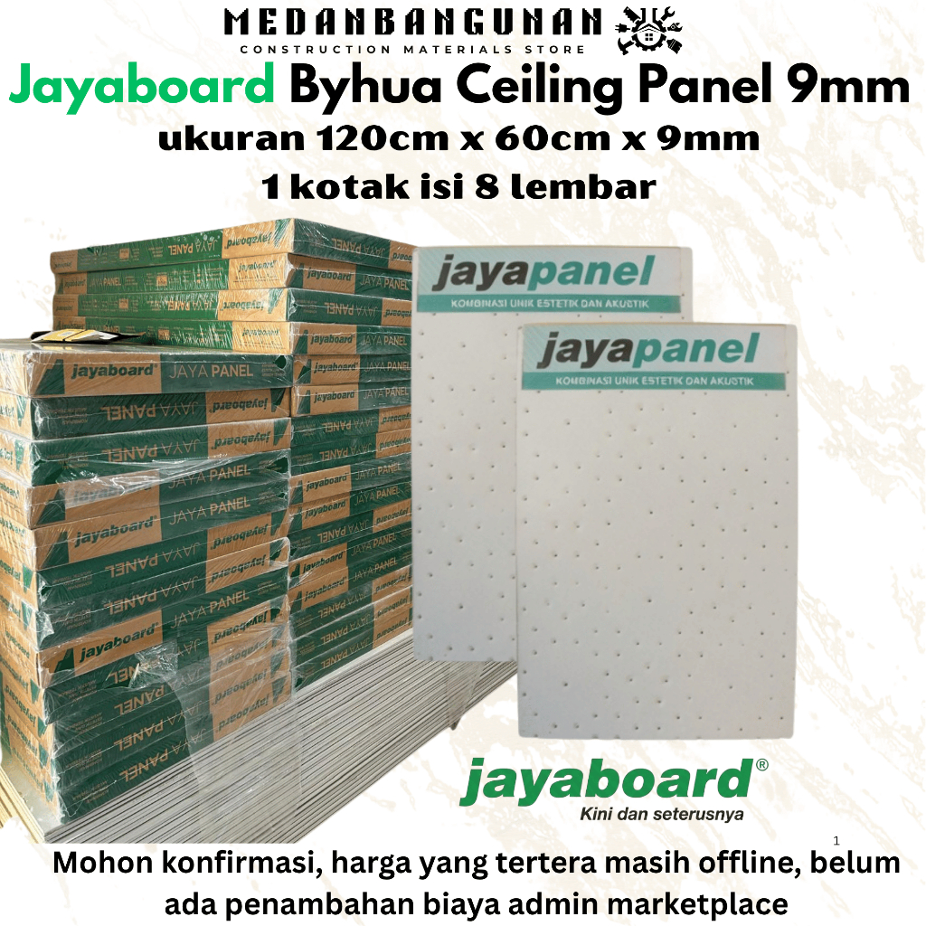Gyptile Byhua Jayaboard 60x120 - Jayaboard Gyptile 9mm Akustik Panel - Plafon Gyptile Texture - Suma