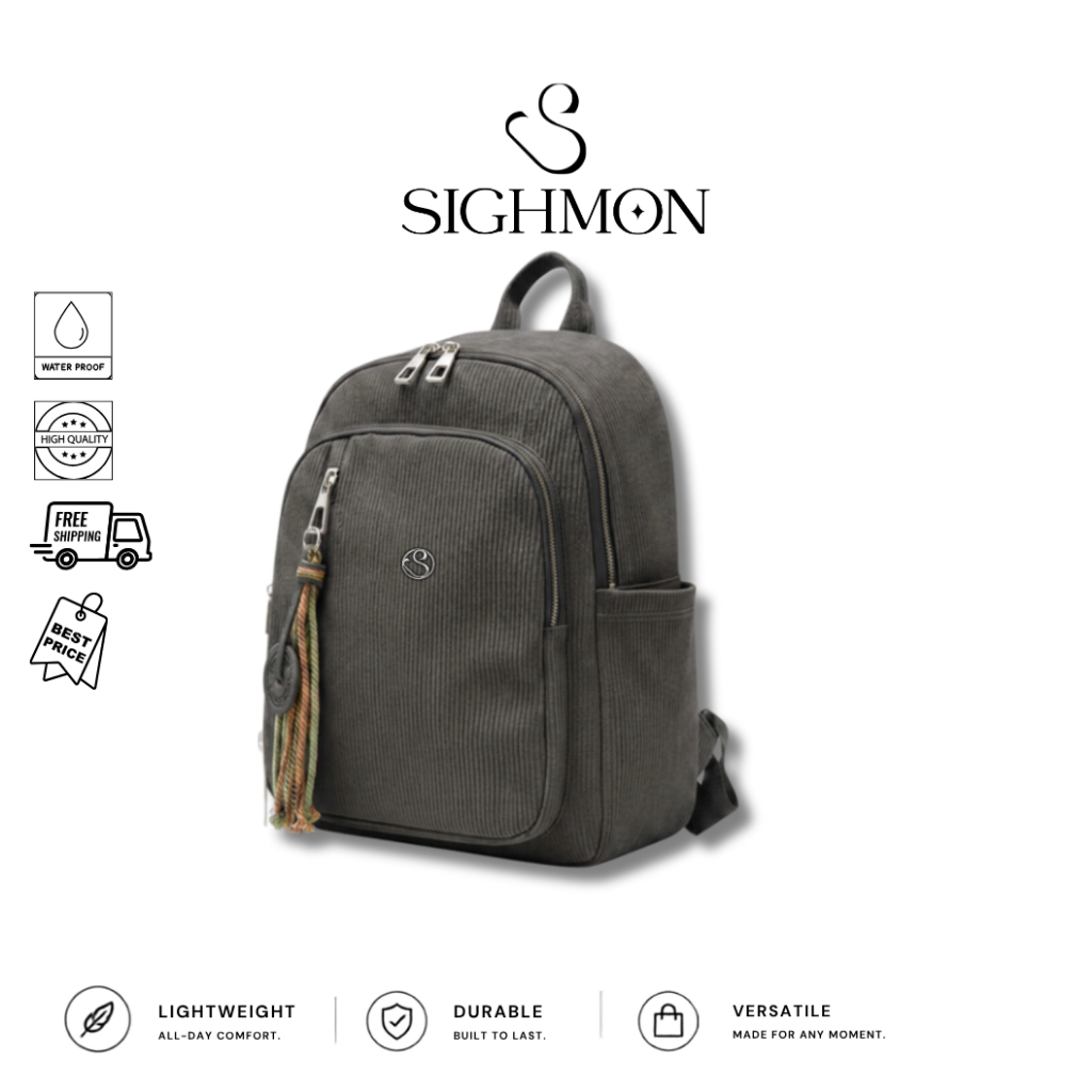 [SUMMER] SIGHMON - Tas 3in1 Ransel, Selempang, Jinjing Wanita FREE BAGCHARM