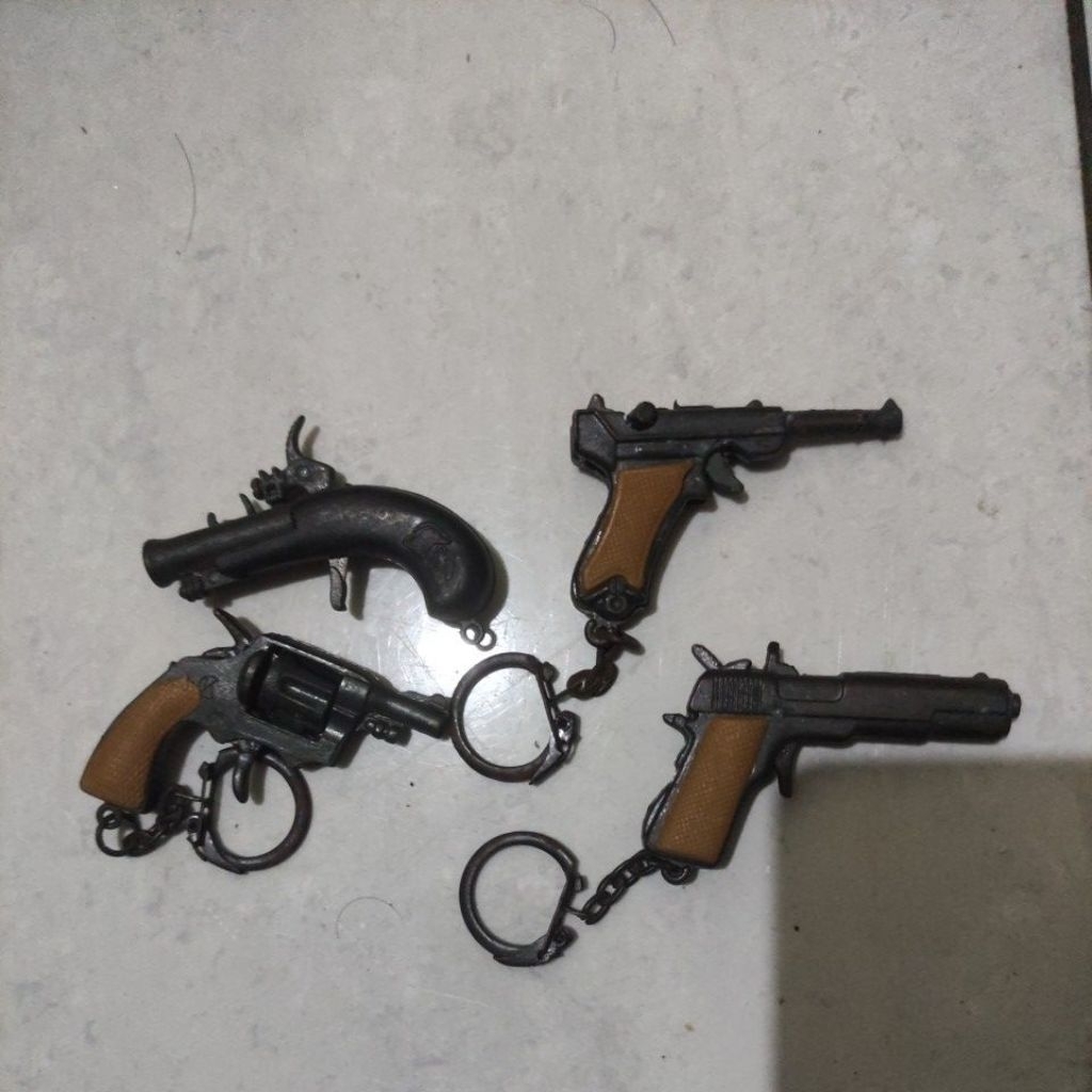 Gantungan Kunci Pistol Cap Gun Mini Vintage Diecast Jadul - Untuk Part/Display