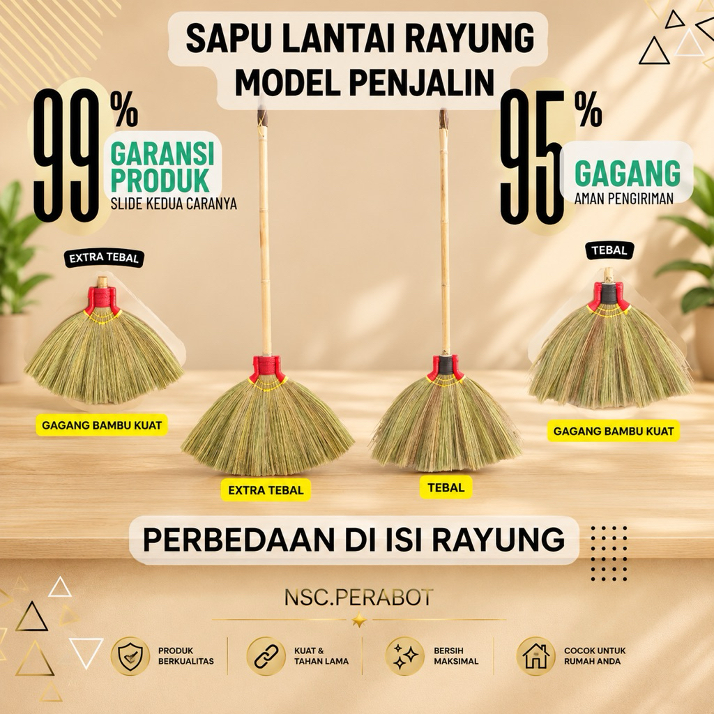 Sapu Lantai/ Sapu Ijuk Rayung EAGLE BROOM/ Sapu Kipas/ Eagle/ Kipas Perawatan Rumah