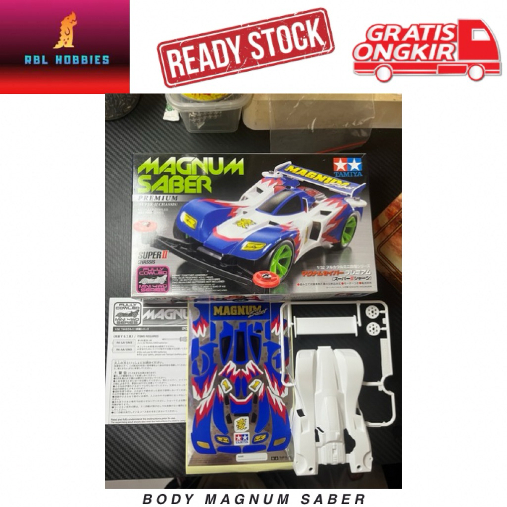 Tamiya 19431 Body Magnum Saber Premium Set Original Loose Kit Mini4WD
